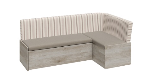 Скамья угловая со спальным местом «Париж» (Баттл Рок/ Полоса бежевая)