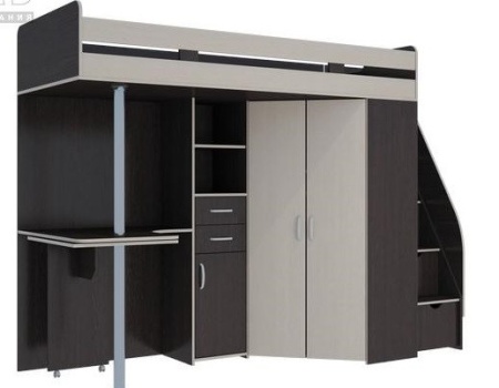 Кровать-Чердак Мийа (Д-2432хШ-1800хГ-645 мм)/Разные Цвета