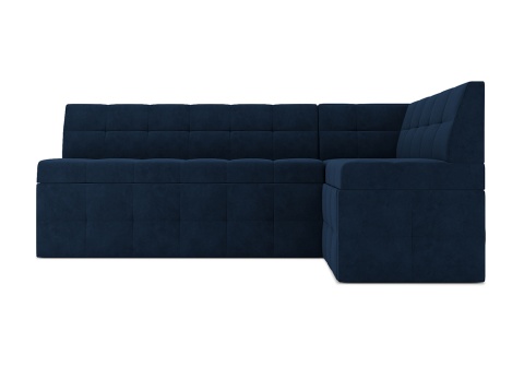 Кухонный угловой диван дельфин Атлантис велюр темно-синий