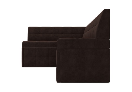Кухонный угловой диван дельфин Атлантис велюр коричневый