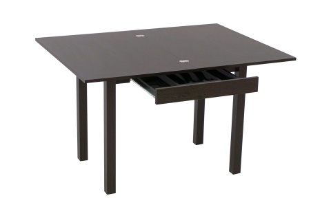 Стол обеденный раскладной с ящиком венге